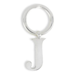 SILVER KEYCHAIN LETTER J