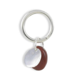 KEY CHAIN SILVER AND JASPE RED