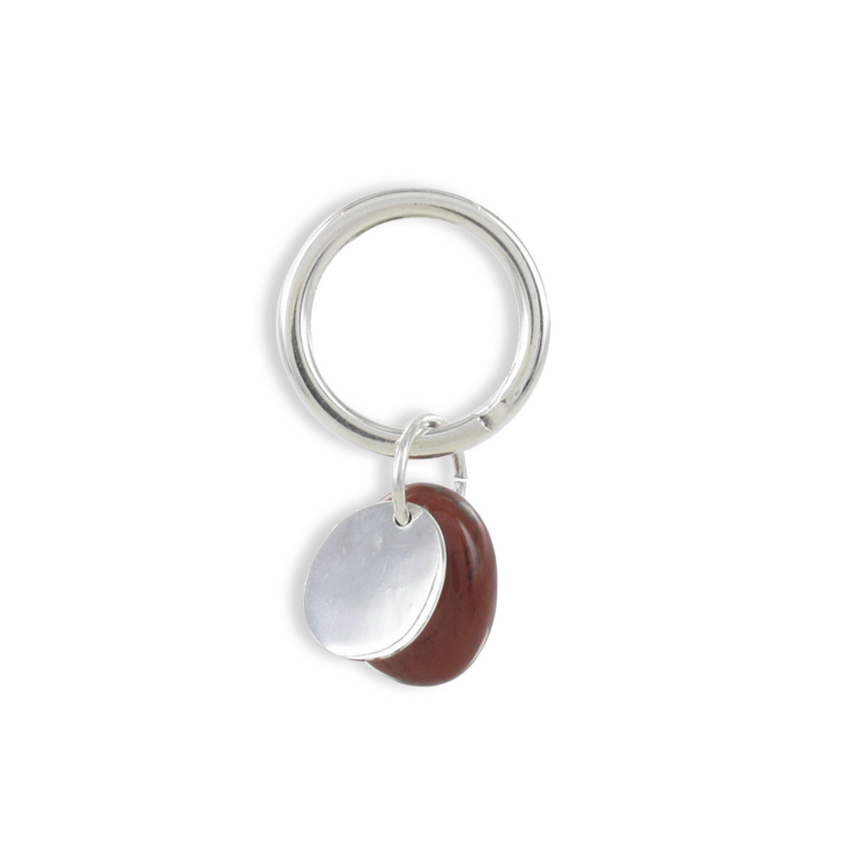 KEY CHAIN SILVER AND JASPE RED