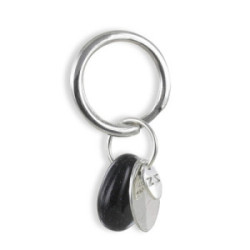 SILVER KEYCHAIN WITH NATURAL STONE
