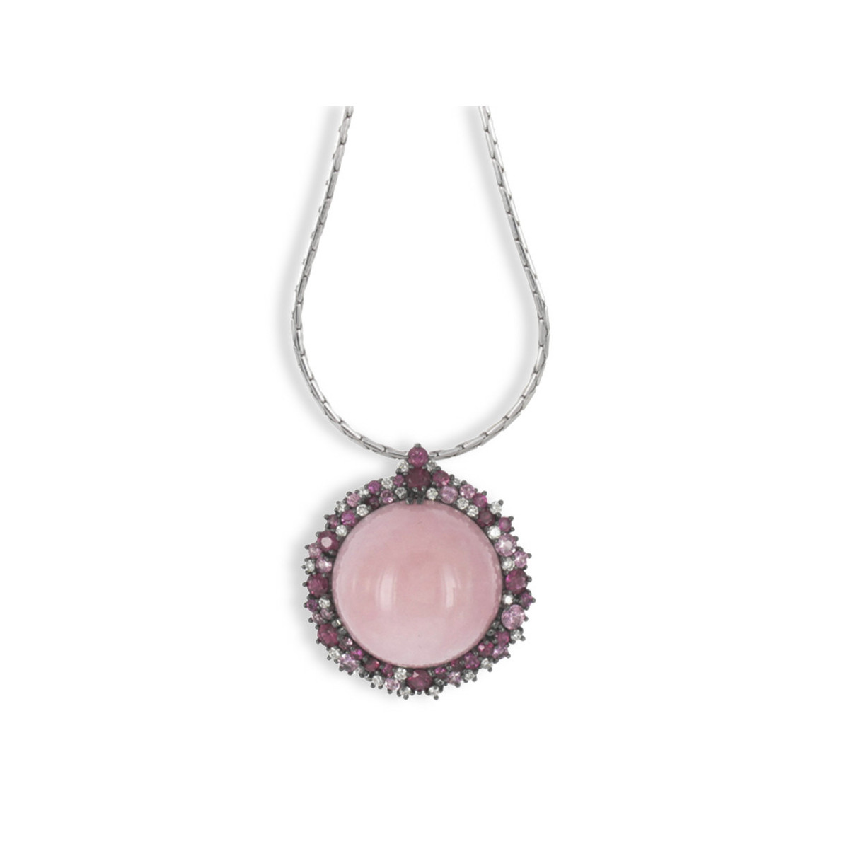 GOLD AND OPEL PINK PENDANT