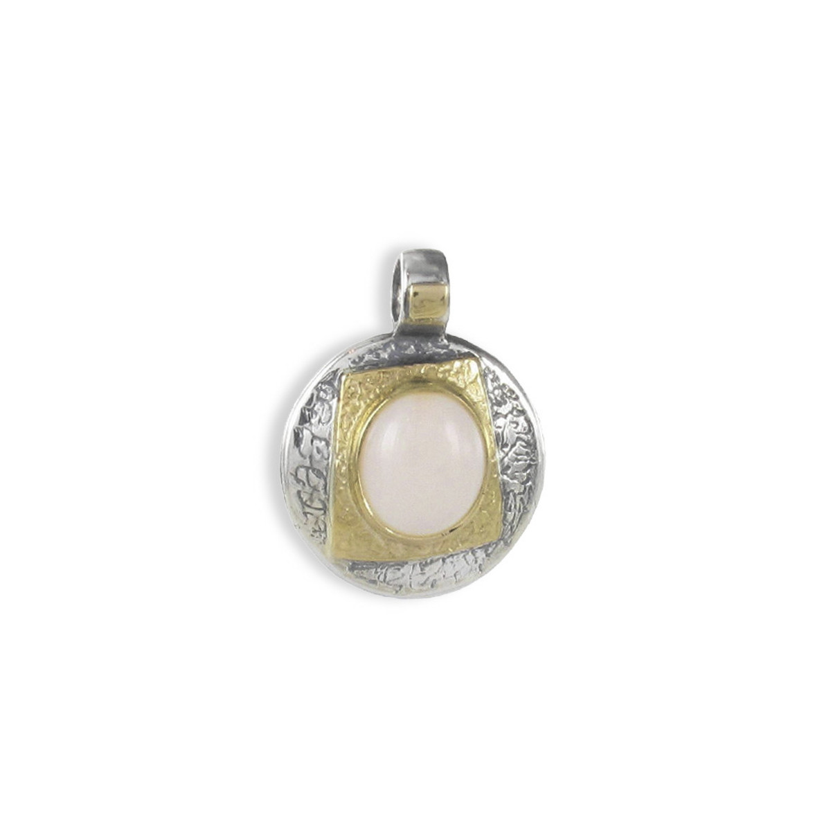 PENDANT SILVER AND GOLD WITH CORAL
