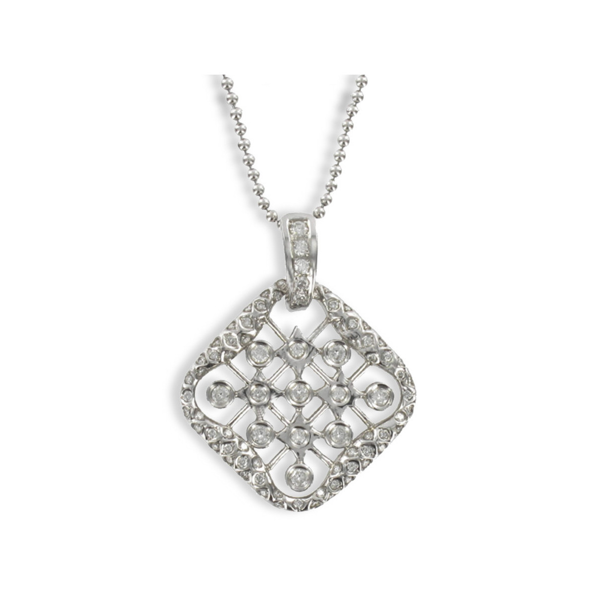 WHITE GOLD DIAMOND PENDANT CHAIN