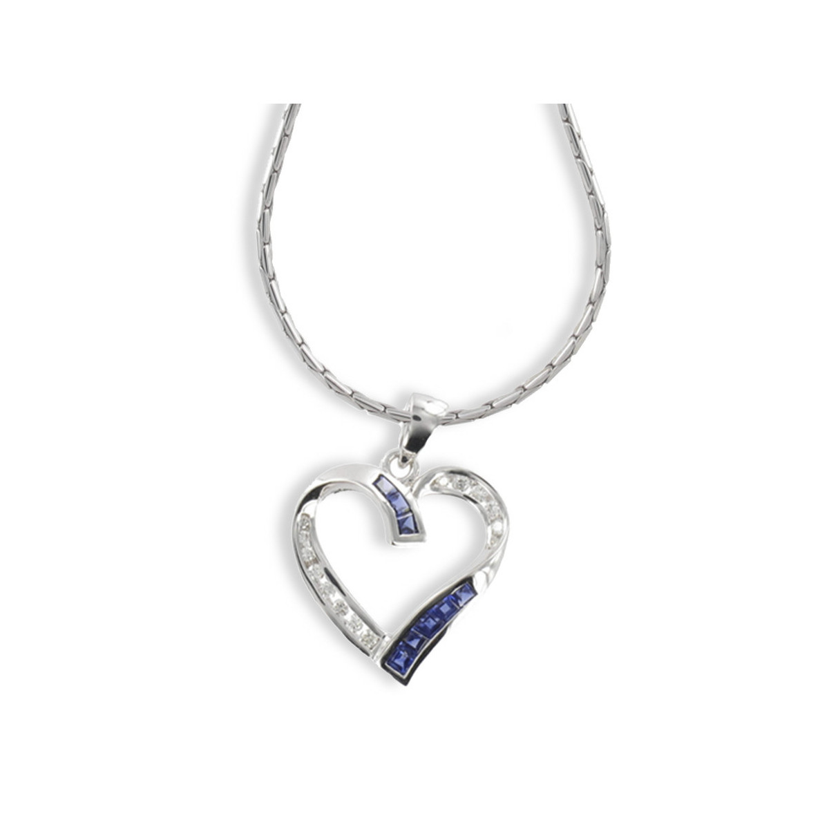 GOLD DIAMONDS AND SAPPHIRE PENDANT