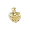 YELLOW GOLD PENDANT W/ DIAMONDS AND COLORED STONES