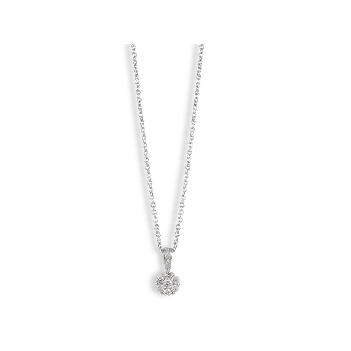 NECKLACE WHITE GOLD AND 7 DIAMONDS