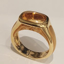 TWO PANTHERS YELLOW QUARTZ GOLD RING
