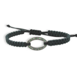 PULSERA MACRAME ORO Y ESMERALDAS