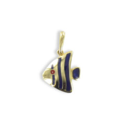 YELLOW GOLD ENAMEL PENDANT