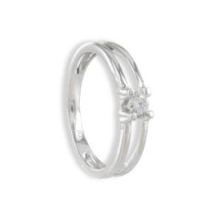 SOLITAIRE DOUBLE HOOP GOLD WITH DIAMOND