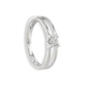 SOLITARIO DOBLE ARO ORO BLANCO 18K CON DIAMANTE 0,10 CT SOLITARIO DOBLE ARO ORO BLANCO 18K CON DIAMANTE 0,10 CT