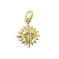 GOLD SUN WITH FACE PENDANT