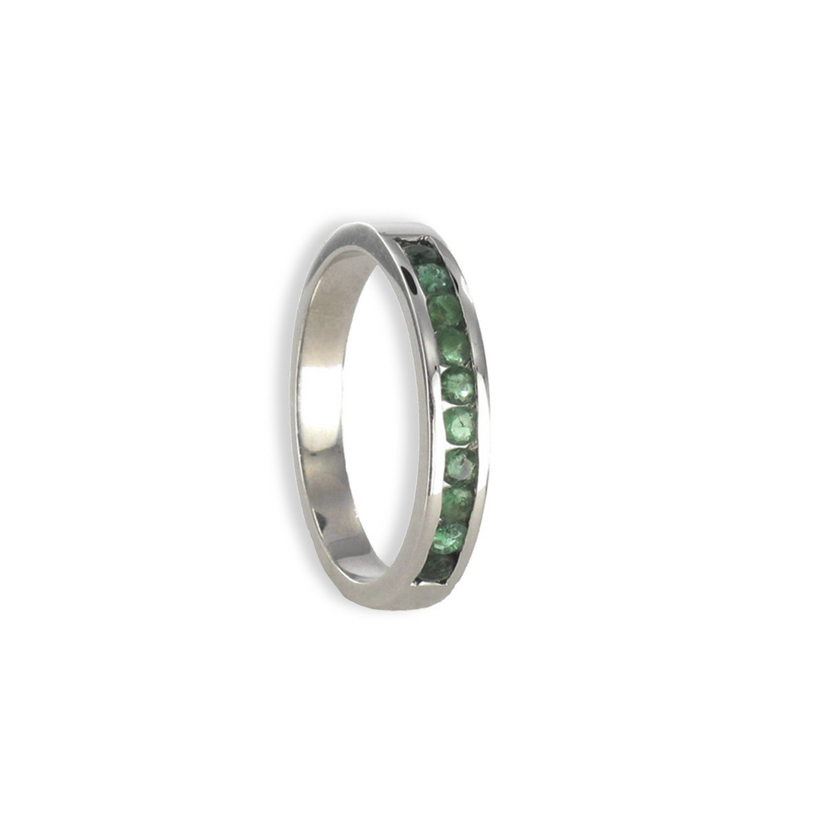 HALF RING 18 KT GOLD WITH EMERALDS