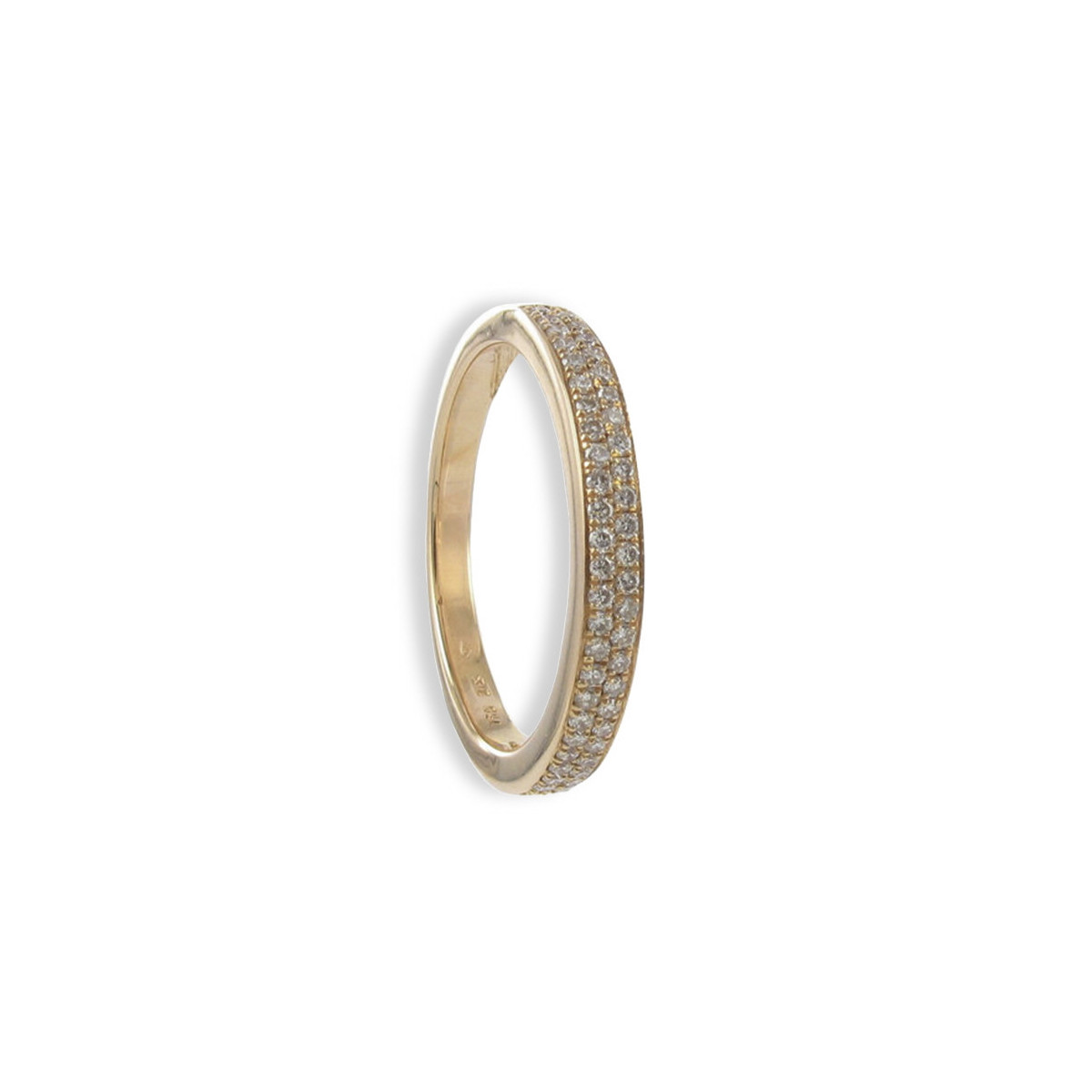 DOUBLE ROW GOLD RING WITH DIAMONDS