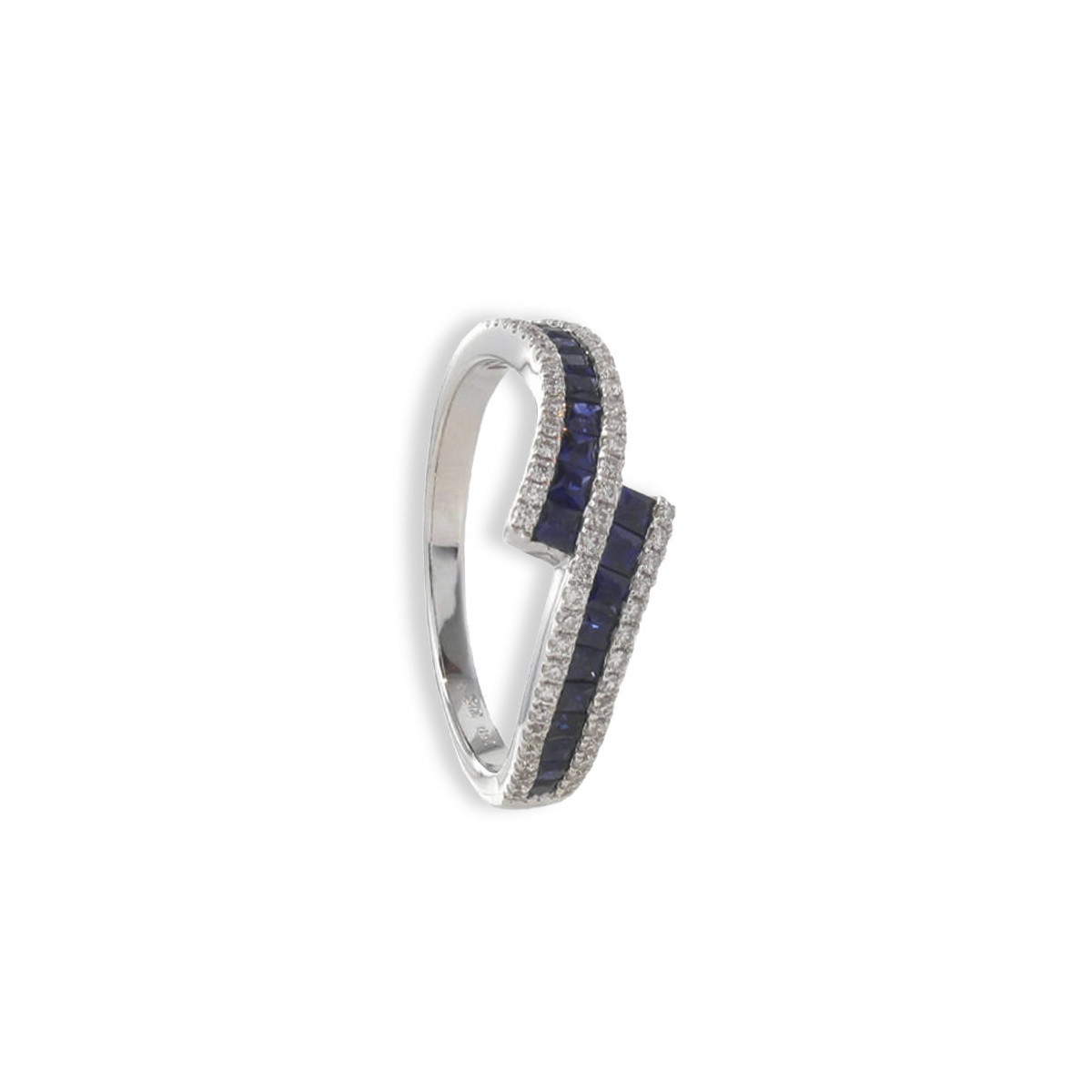 ANILLO ORO 20 ZAFIROS Y 59 DIAMANTES