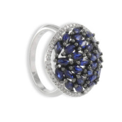 18K GOLD RING WITH 27 SAPPHIRES