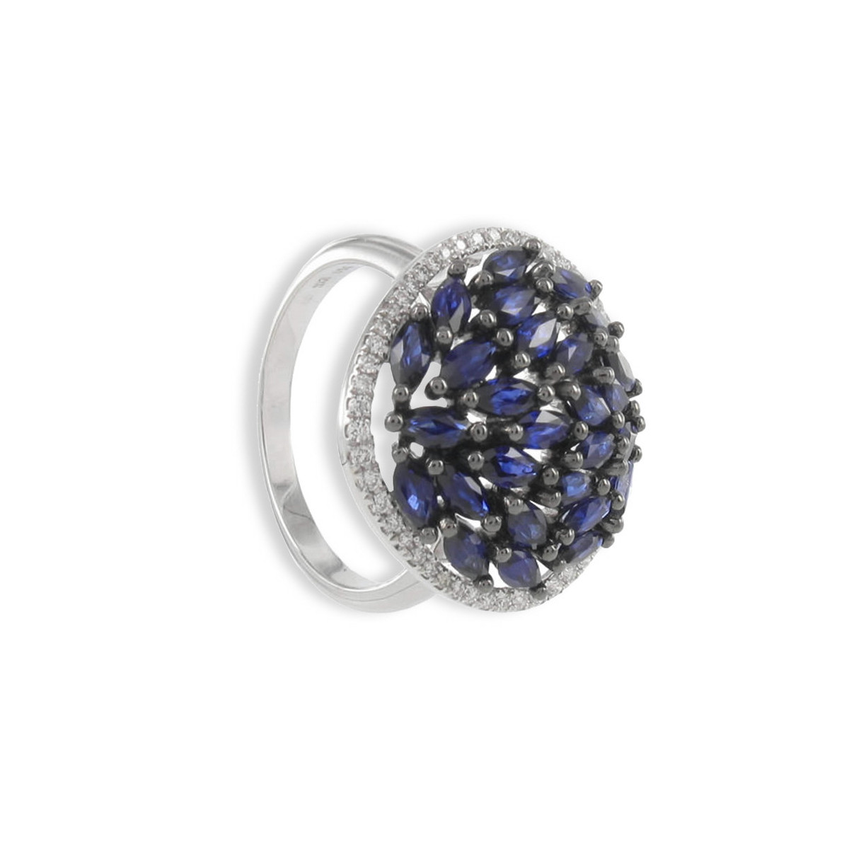18K GOLD RING WITH 27 SAPPHIRES