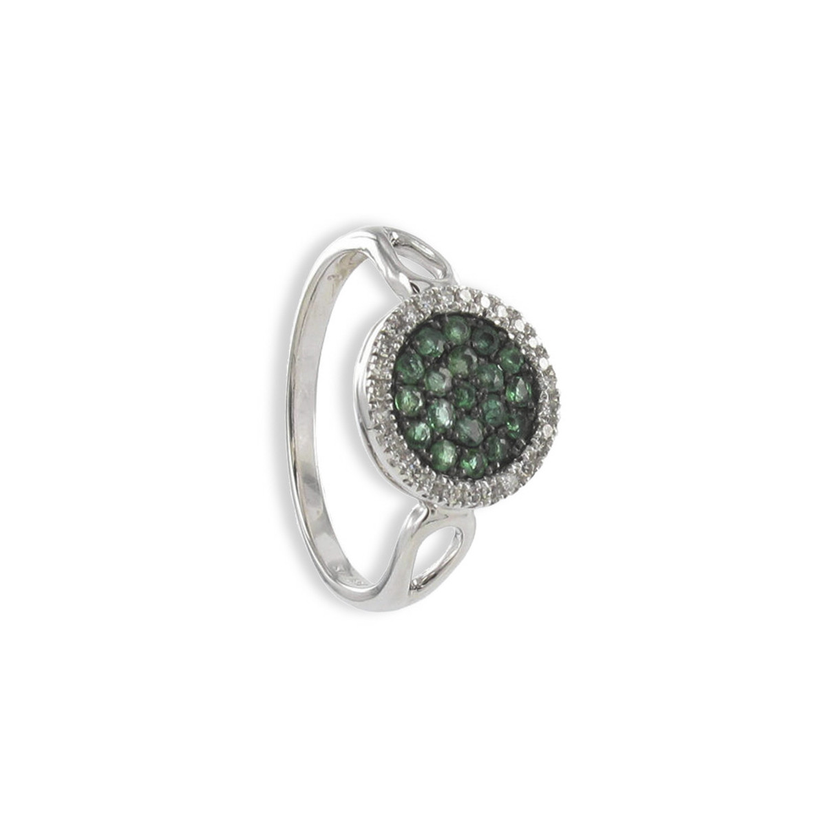 DESIGN RING WITH EMERALDS AND DIAMONDS