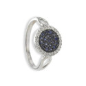 GOLD RING 19 SAPPHIRES AND DIAMONDS