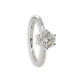 SOLITARIO ORO BLANCO 18K CON DIAMANTE 0,91 CT Y 6 GARRAS