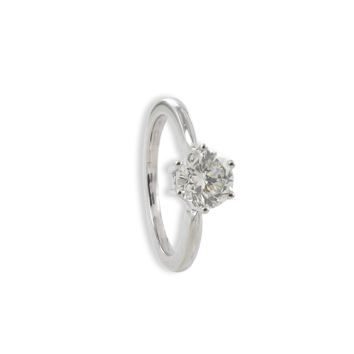 SOLITARIO ORO BLANCO 18K CON DIAMANTE 0,91 CT Y 6 GARRAS