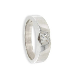 SOLITARIO ORO BLANCO 18K CON DIAMANTE PRINCESA 0,33 CT