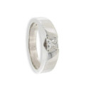 SOLITARIO ORO BLANCO 18K CON DIAMANTE PRINCESA 0,33 CT