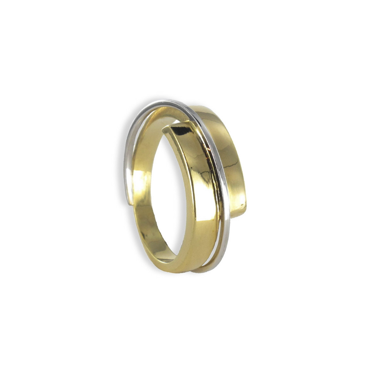 ANILLO ORO AMARILLO Y ORO BLANCO RODIADO