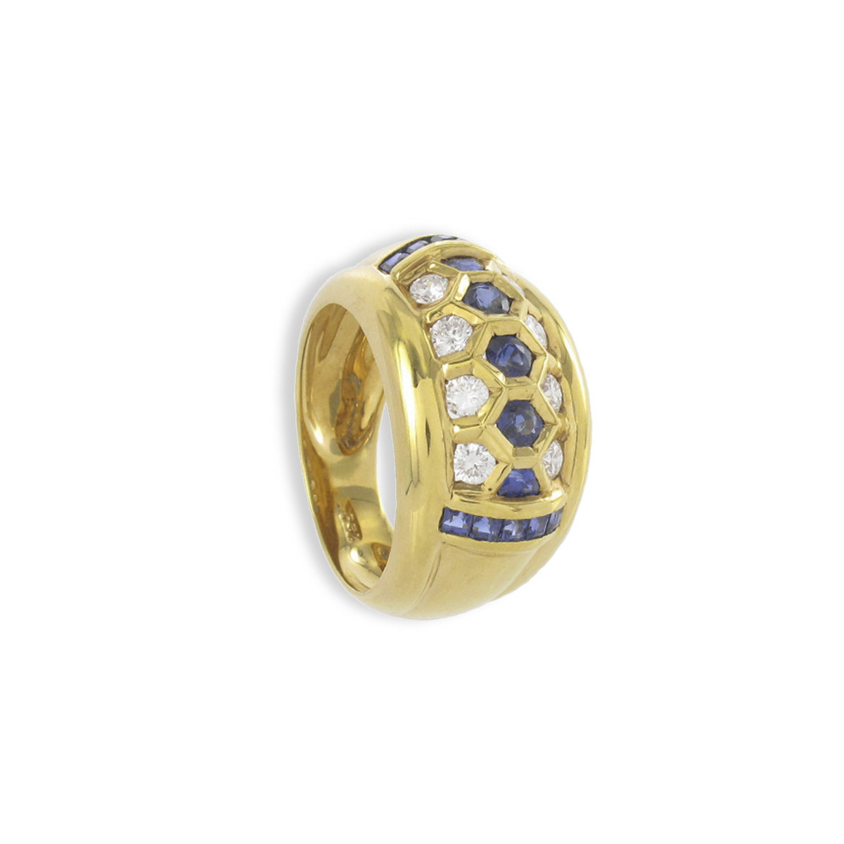 YELLOW GOLD RING WITH PRECIOUS STONES