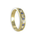 GOLD DIAMONDS AND 5 SAPPHIRE RING