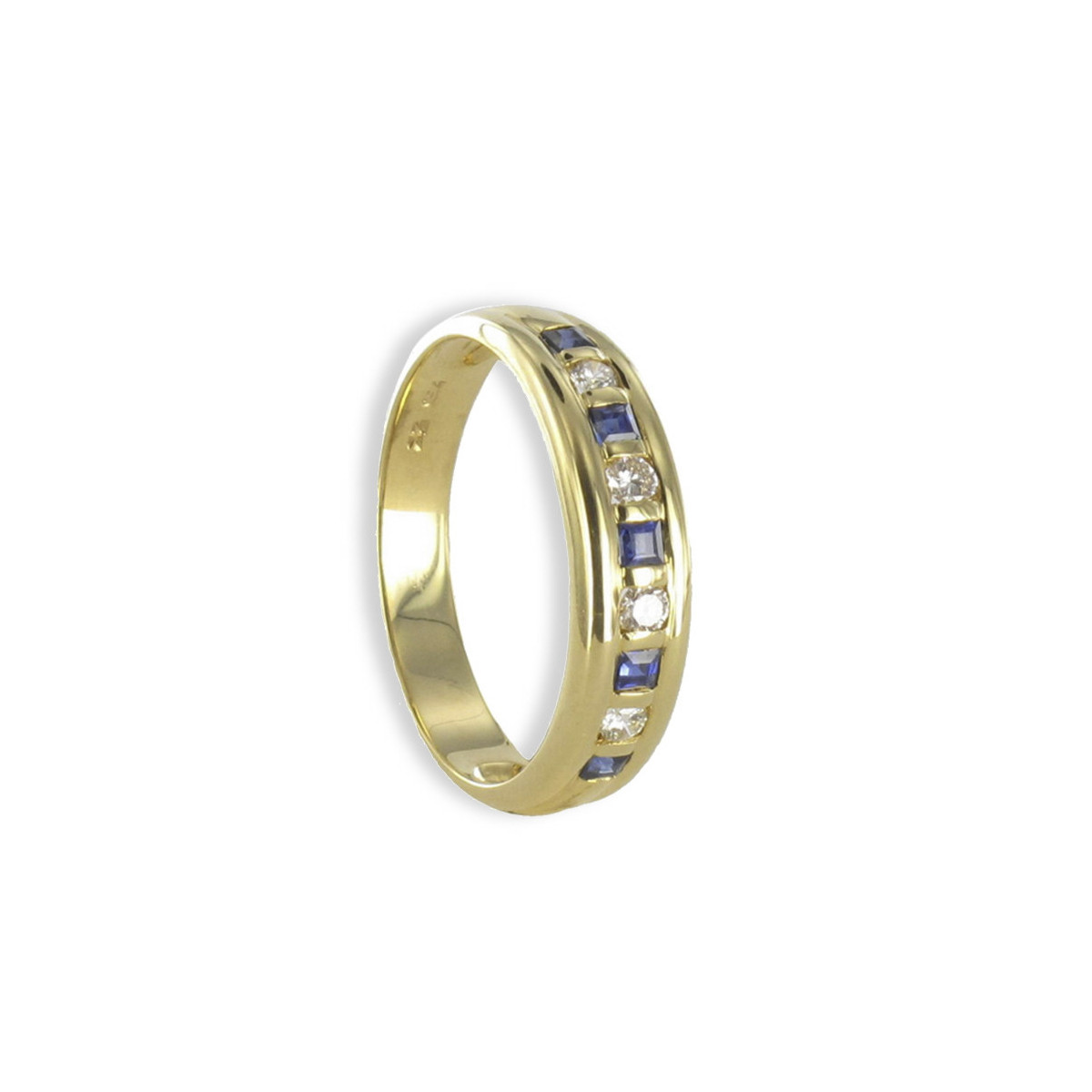 GOLD DIAMONDS AND 5 SAPPHIRE RING