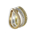 SET 3 GOLD RINGS WITH DIAMONDS