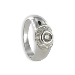 ANILLO ORO BLANCO DIAMANTES 0,26 KTES