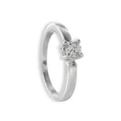 SOLITARIO DE COMPROMISO ORO BLANCO 18 K CON DIAMANTE 0,30 K