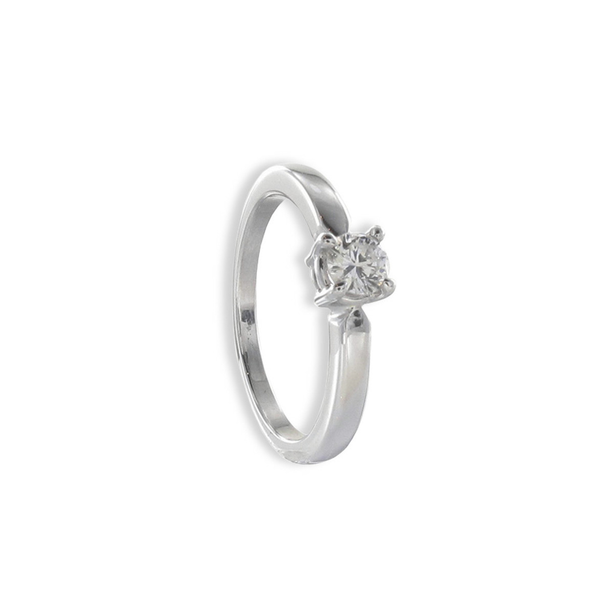 SOLITARIO DE COMPROMISO ORO BLANCO 18 K CON DIAMANTE 0,30 K