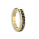 YELLOW GOLD RING 9 SAPPHIRES