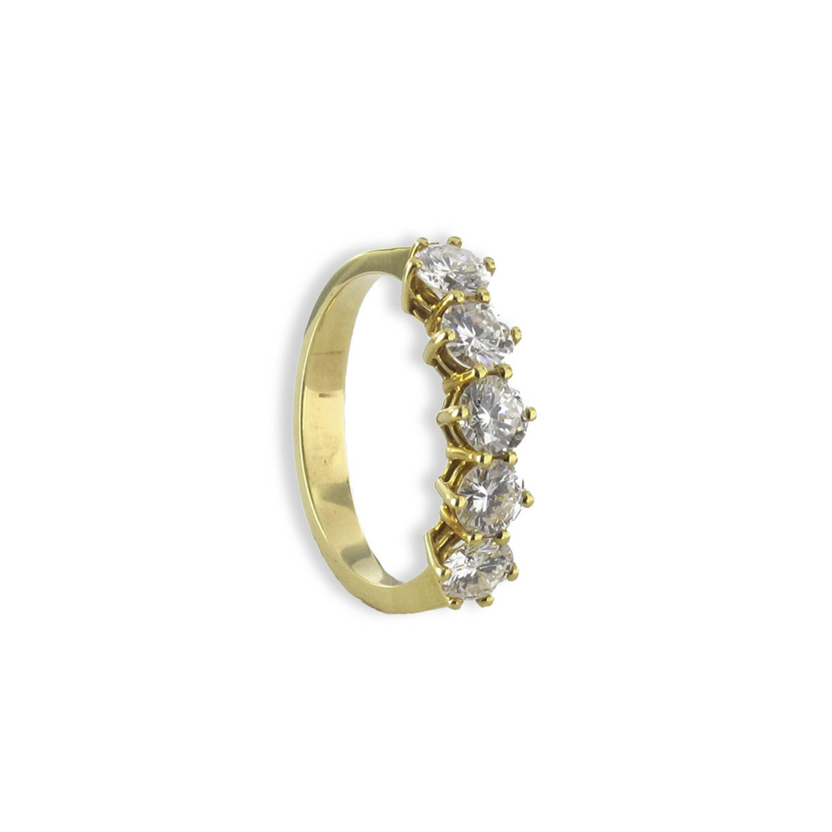18K GOLD RING WITH 5 DIAMONDS