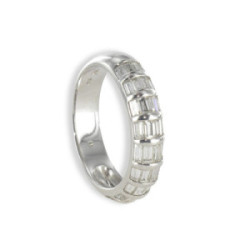 ANILLO ORO BLANCO DIAMANTES TALLA BAGUETTE