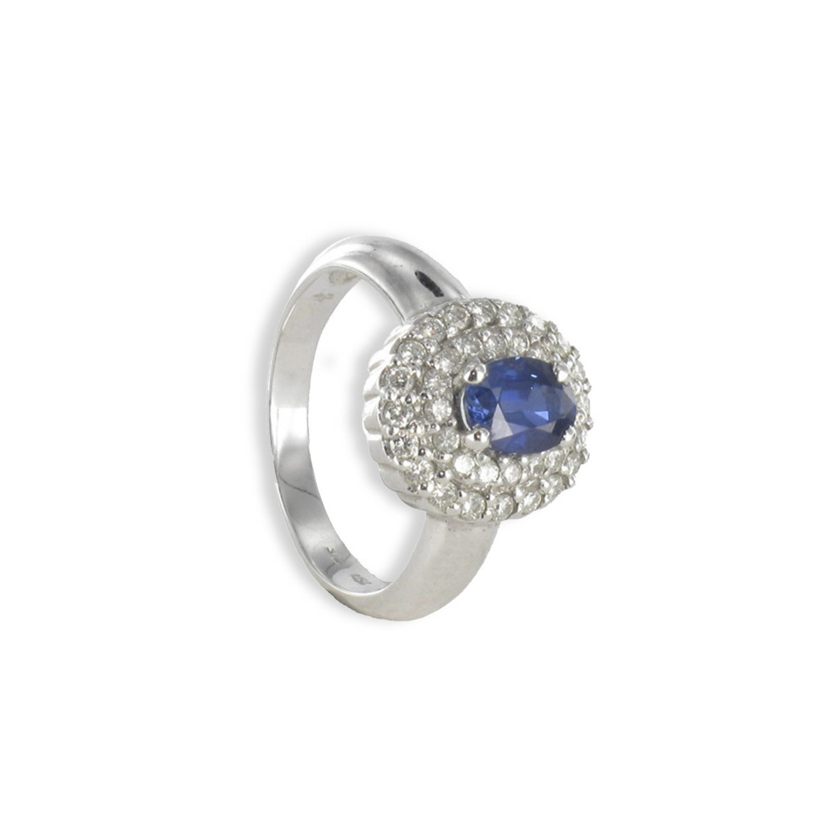 GOLD SAPPHIRE 1,02 KTES AND DIAMONDS RING