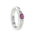 WHITE GOLD RING RUBY 0.36 KTES