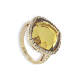 ANELL OR QUARS I DIAMANTS