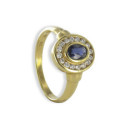 ANILLO ORO DIAMANTES Y ZAFIRO 0,50 KTES