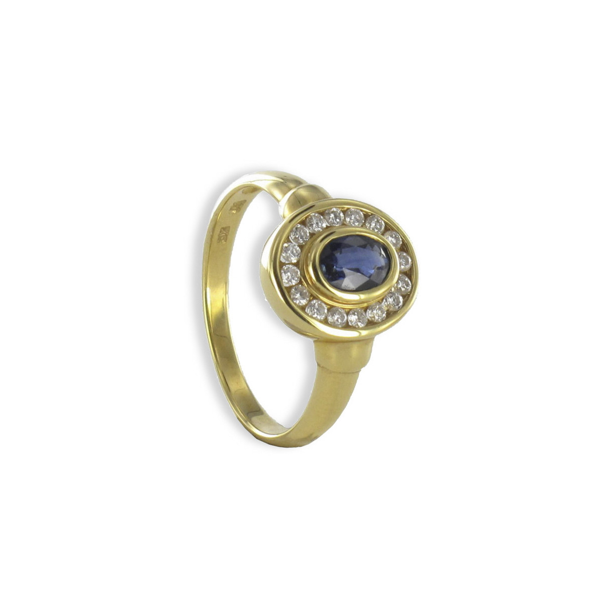 GOLD DIAMONDS AND 0,50 KTES SAPPHIRE RING