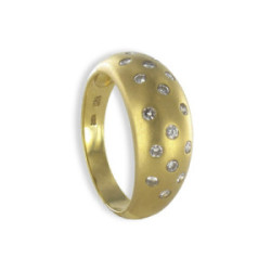 ANILLO ORO AMARILLO MATIZADO CON DIAMANTES