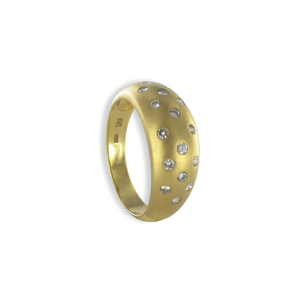 ANILLO ORO AMARILLO MATIZADO CON DIAMANTES