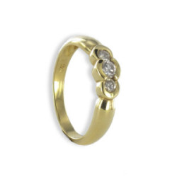 ANILLO ORO AMARILLO 3 DIAMANTES