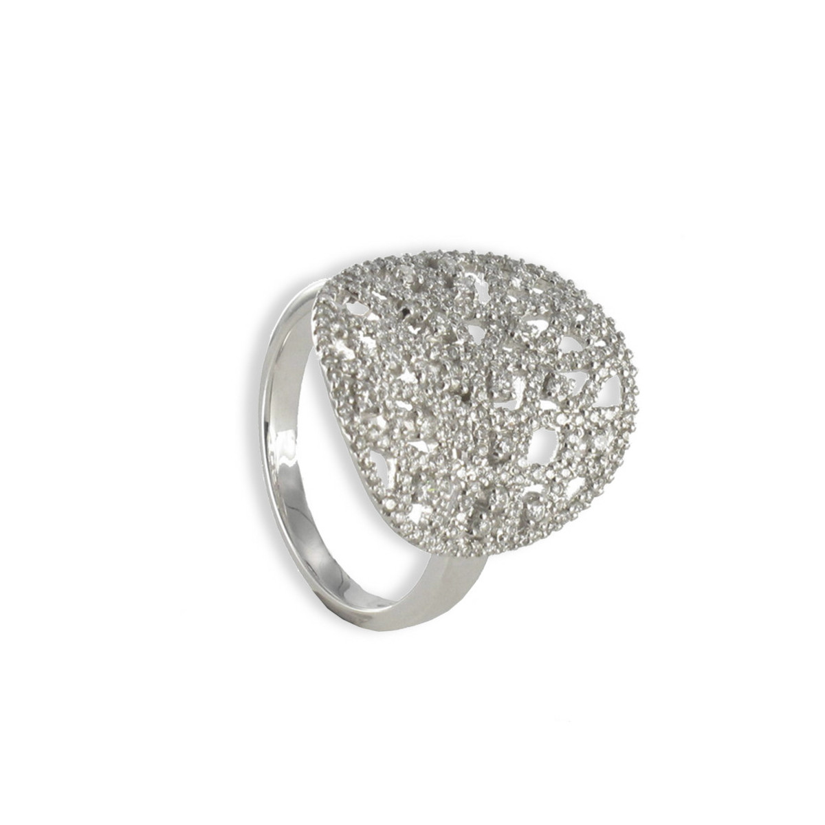 WHITE GOLD RING WITH 208 DIAMONDS