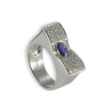 ANELL OR QUALLAT DIAMANTS I SAFIR