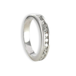 MEDIA ALIANZA DE 12 DIAMANTES EN ORO BLANCO 18K 0,40 CT