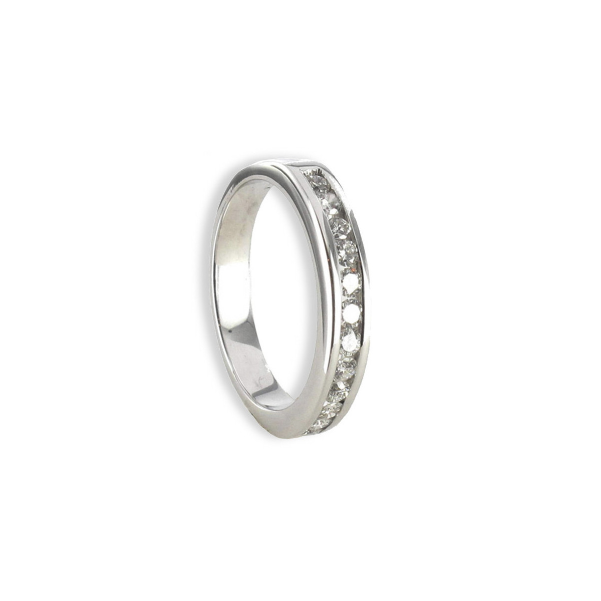 MEDIA ALIANZA DE 12 DIAMANTES EN ORO BLANCO 18K 0,40 CT